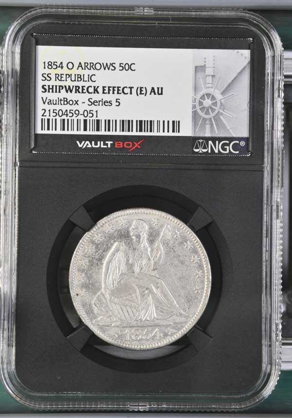 1854-O SS Republic Seated Liberty Half Dollar NGC Shipwreck Effect (E) - Series 5
