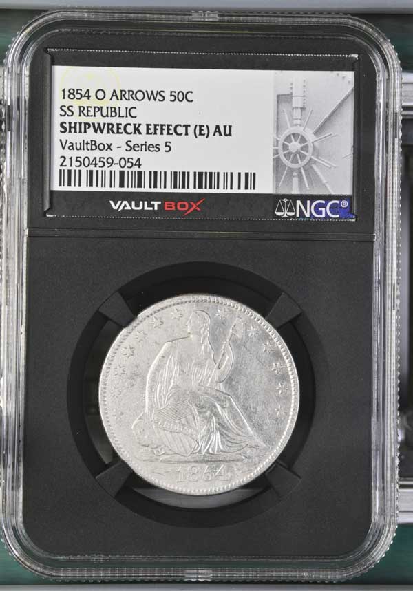 1854-O SS Republic Seated Liberty Half Dollar NGC Shipwreck Effect (E) - Series 5
