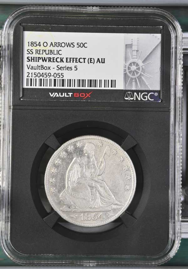 1854-O SS Republic Seated Liberty Half Dollar NGC Shipwreck Effect (E) - Series 5