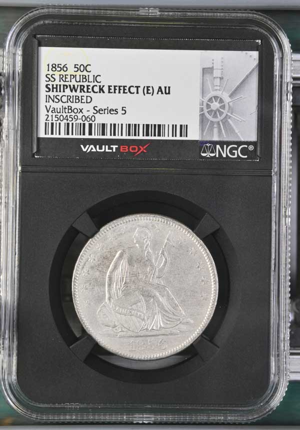 1856 Inscribed SS Republic Seated Liberty Half Dollar NGC Shipwreck Effect (E) - Series 5