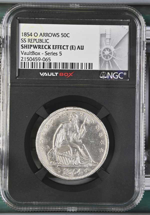 1854-O SS Republic Seated Liberty Half Dollar NGC Shipwreck Effect (E) - Series 5