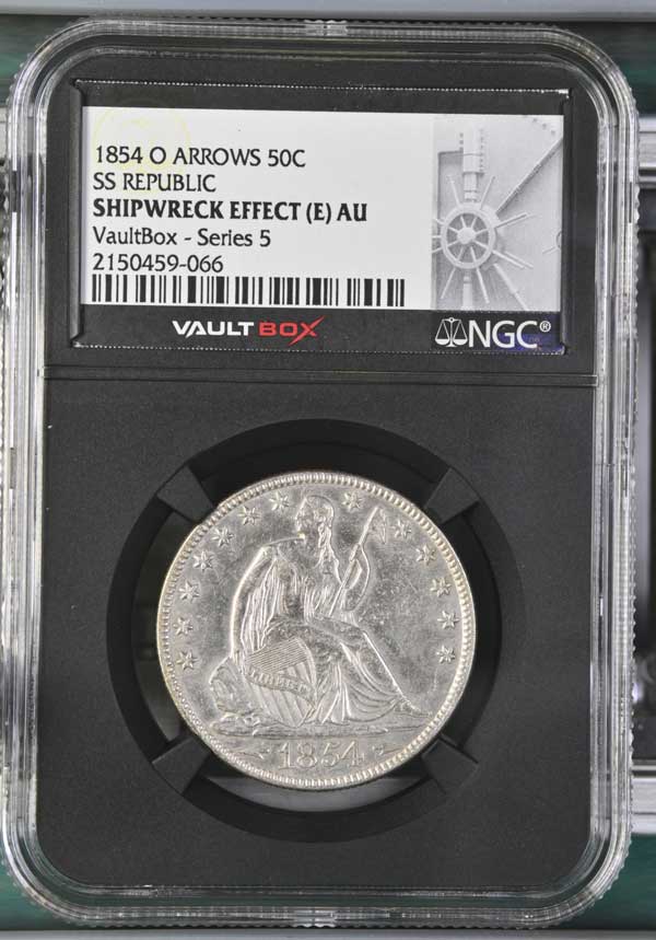 1854-O SS Republic Seated Liberty Half Dollar NGC Shipwreck Effect (E) - Series 5