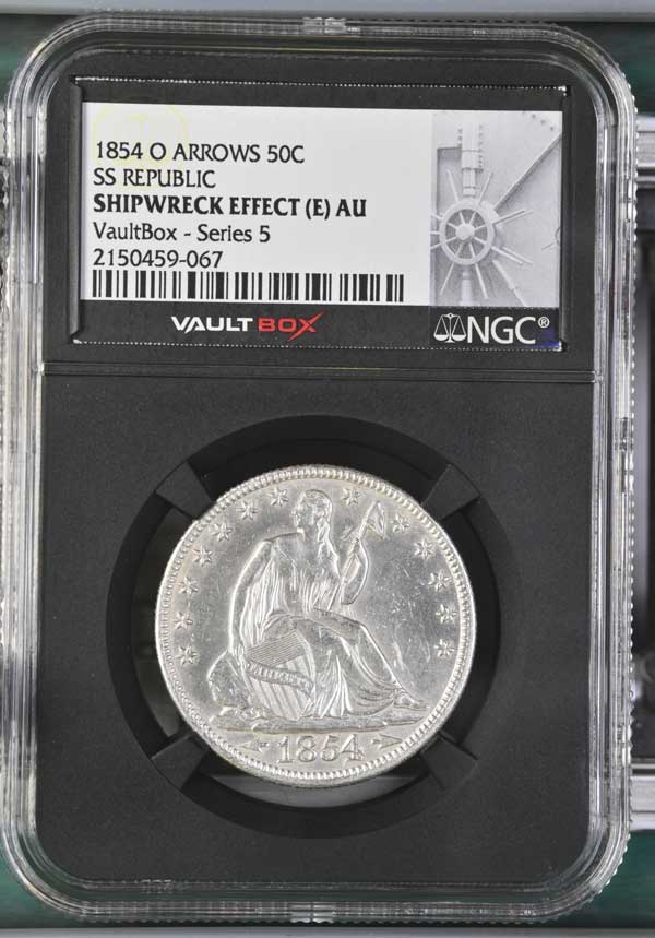 1854-O SS Republic Seated Liberty Half Dollar NGC Shipwreck Effect (E) - Series 5