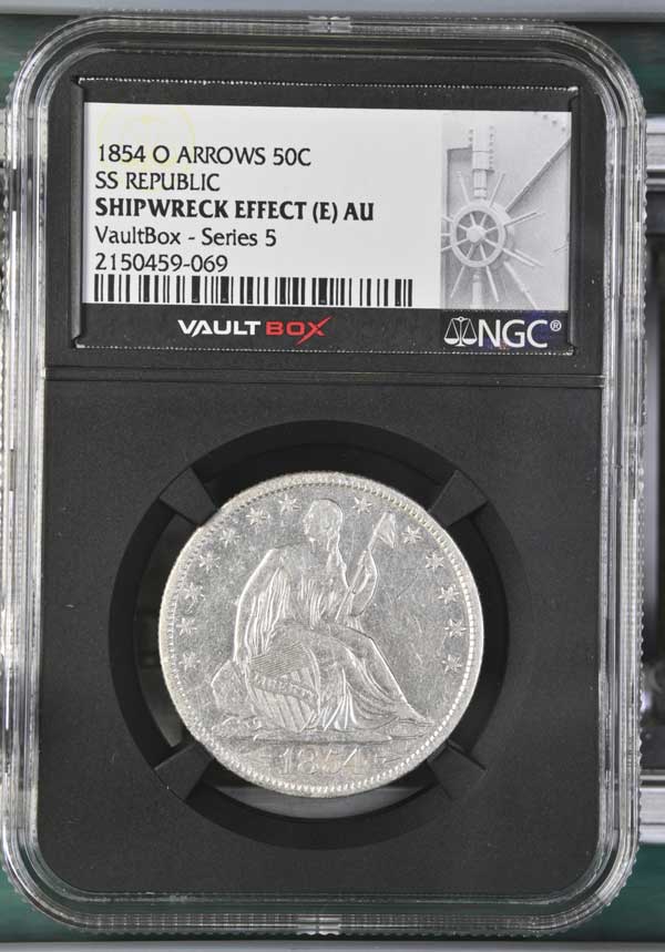 1854-O SS Republic Seated Liberty Half Dollar NGC Shipwreck Effect (E) - Series 5