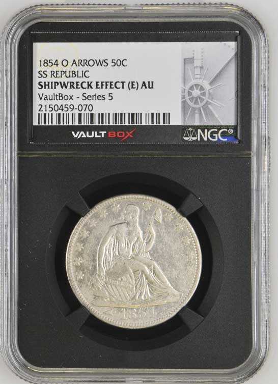 1854-O SS Republic Seated Liberty Half Dollar NGC Shipwreck Effect (E) - Series 5