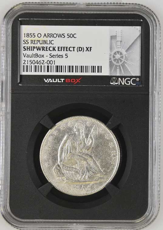 1855-O Arrows SS Republic Seated Liberty Half Dollar NGC Shipwreck Effect (D) - Series 5