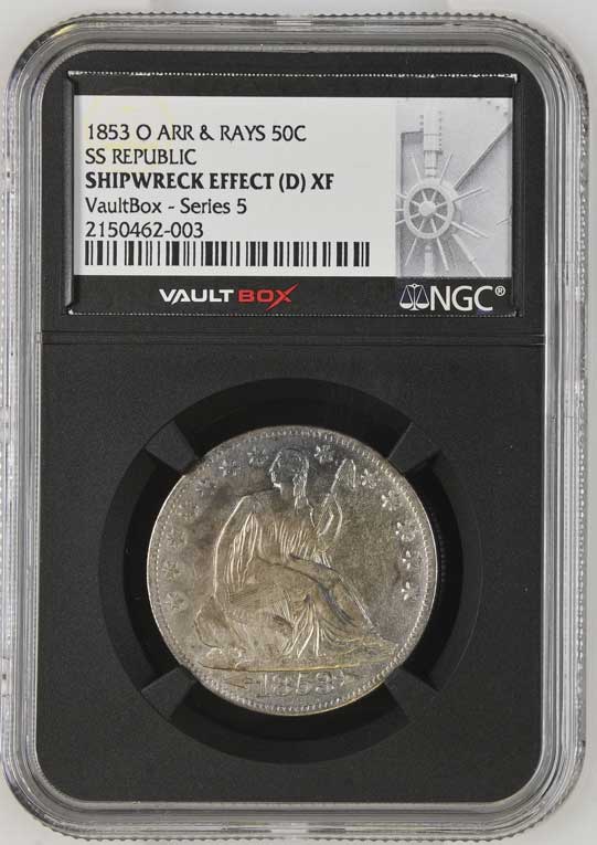 1853-O Arrows & Rays SS Republic Seated Liberty Half Dollar NGC Shipwreck Effect (D) - Series 5