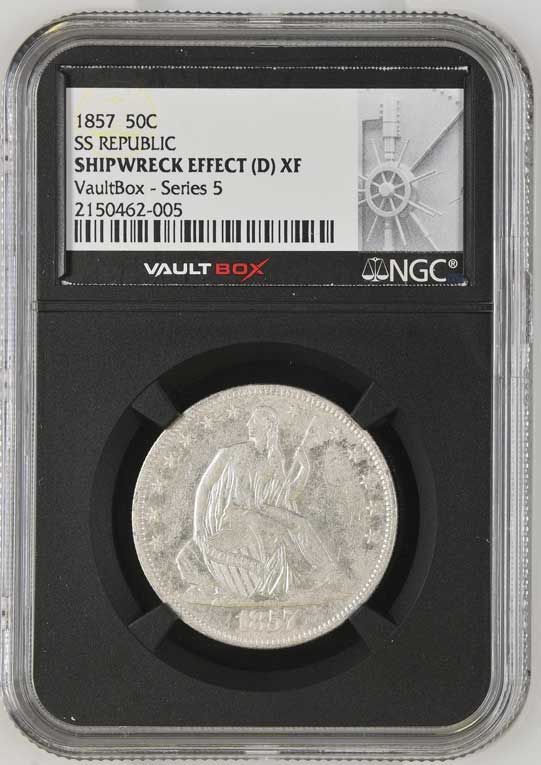 1857 SS Republic Seated Liberty Half Dollar NGC Shipwreck Effect (D) - Series 5