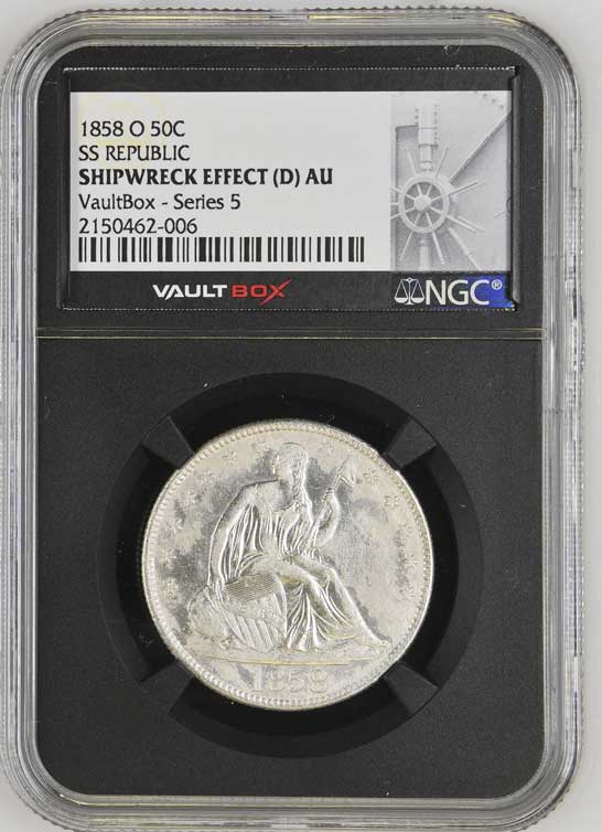 1858-O SS Republic Seated Liberty Half Dollar NGC Shipwreck Effect (D) - Series 5