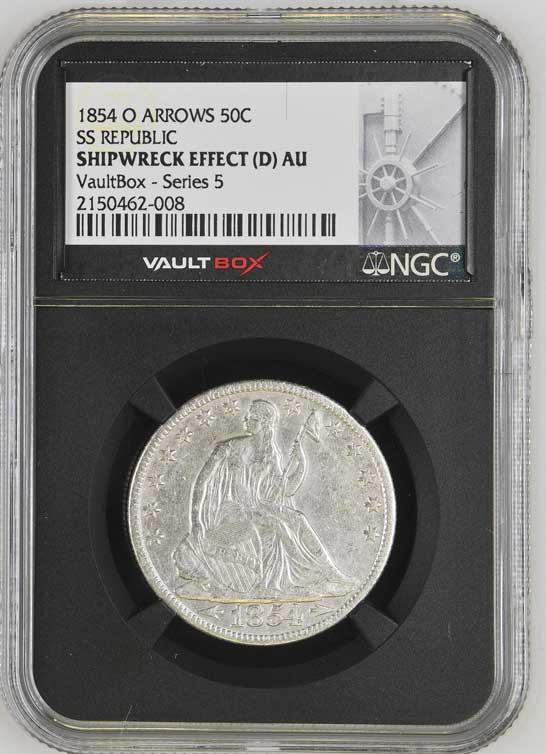 1854-O SS Republic Seated Liberty Half Dollar NGC Shipwreck Effect (D) - Series 5