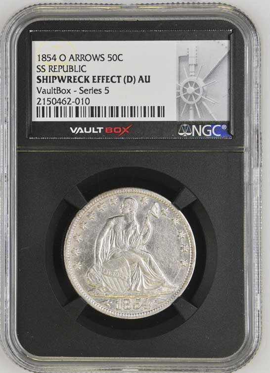 1854-O SS Republic Seated Liberty Half Dollar NGC Shipwreck Effect (D) - Series 5