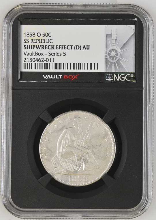 1858-O SS Republic Seated Liberty Half Dollar NGC Shipwreck Effect (D) - Series 5