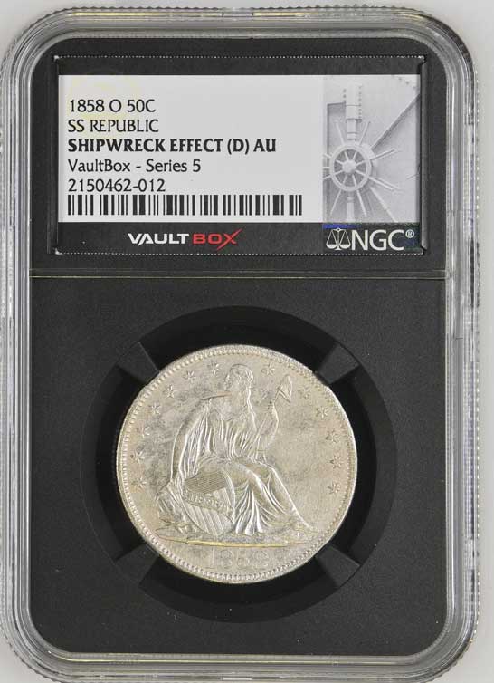 1858-O SS Republic Seated Liberty Half Dollar NGC Shipwreck Effect (D) - Series 5