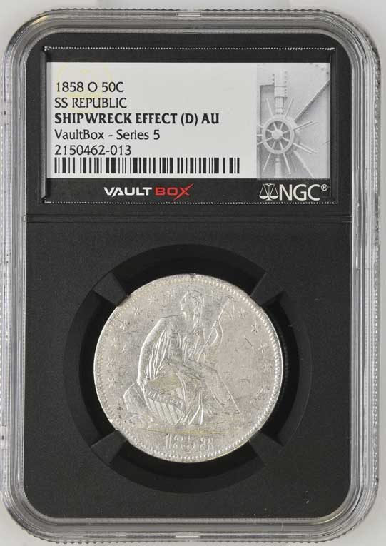 1858-O SS Republic Seated Liberty Half Dollar NGC Shipwreck Effect (D) - Series 5