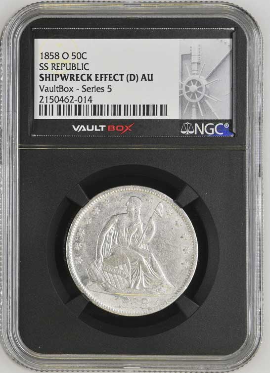 1858-O SS Republic Seated Liberty Half Dollar NGC Shipwreck Effect (D) - Series 5