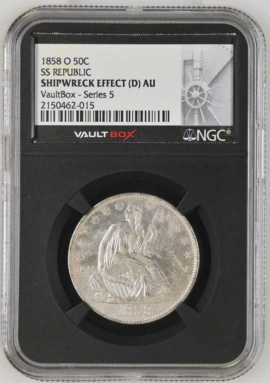 1858-O SS Republic Seated Liberty Half Dollar NGC Shipwreck Effect (D) - Series 5