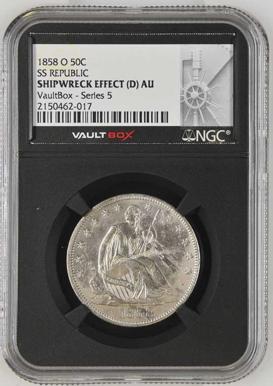 1858-O SS Republic Seated Liberty Half Dollar NGC Shipwreck Effect (D) - Series 5