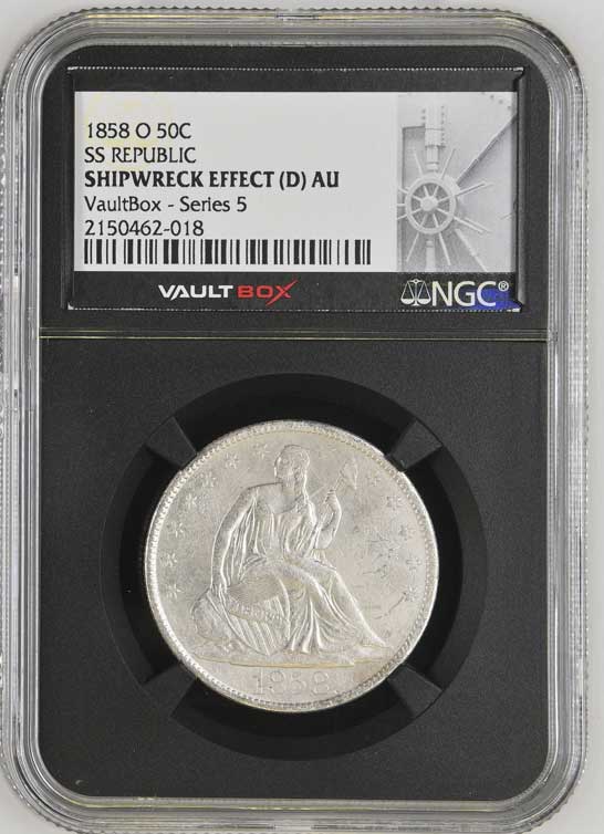 1858-O SS Republic Seated Liberty Half Dollar NGC Shipwreck Effect (D) - Series 5