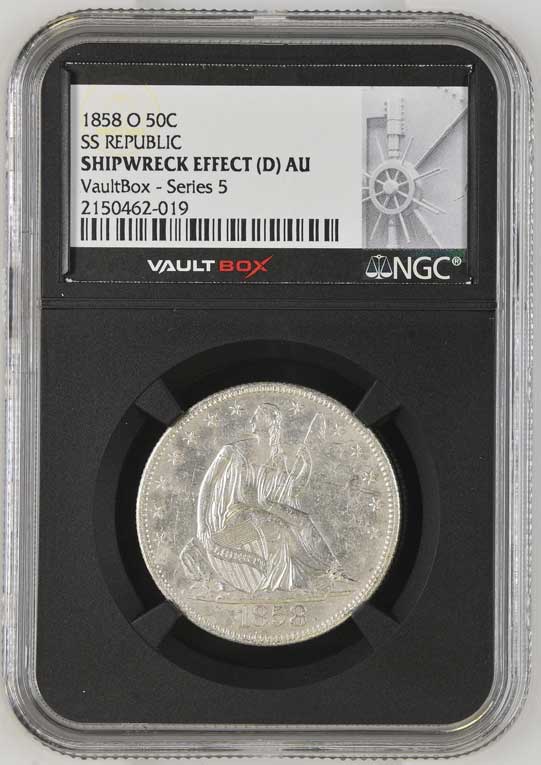 1858-O SS Republic Seated Liberty Half Dollar NGC Shipwreck Effect (D) - Series 5