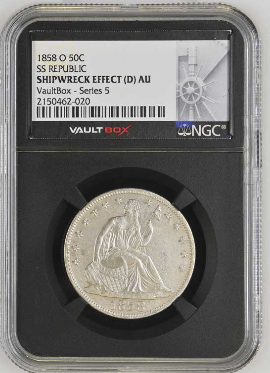 1858-O SS Republic Seated Liberty Half Dollar NGC Shipwreck Effect (D) - Series 5
