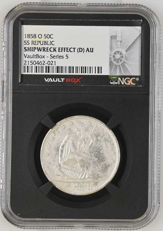 1858-O SS Republic Seated Liberty Half Dollar NGC Shipwreck Effect (D) - Series 5