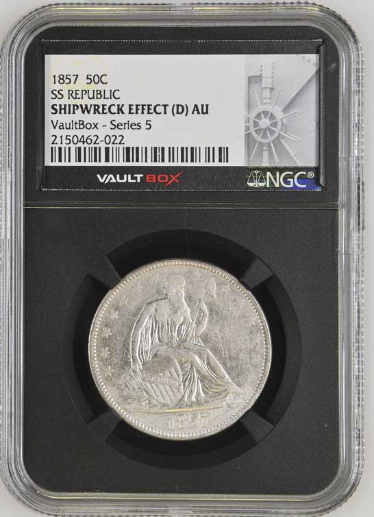 1857 SS Republic Seated Liberty Half Dollar NGC Shipwreck Effect (D) - Series 5