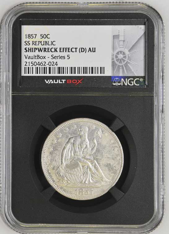 1857 SS Republic Seated Liberty Half Dollar NGC Shipwreck Effect (D) - Series 5