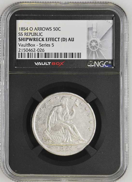 1854-O SS Republic Seated Liberty Half Dollar NGC Shipwreck Effect (D) - Series 5