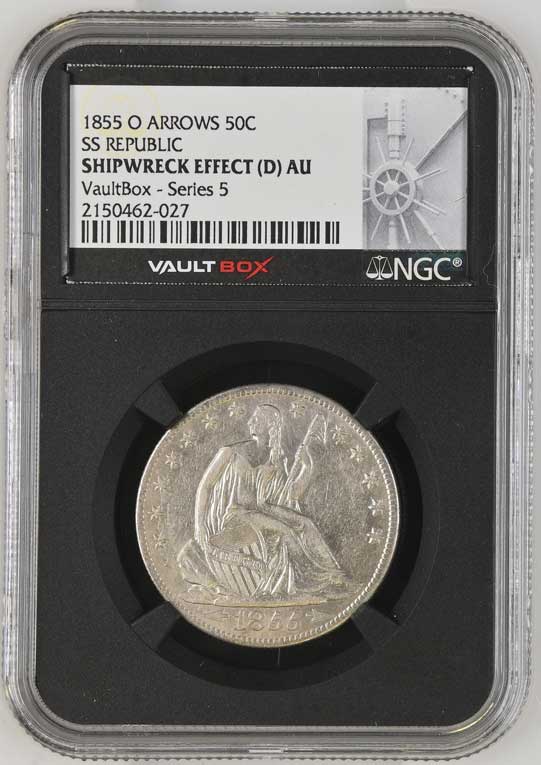 1855-O Arrows SS Republic Seated Liberty Half Dollar NGC Shipwreck Effect (D) - Series 5