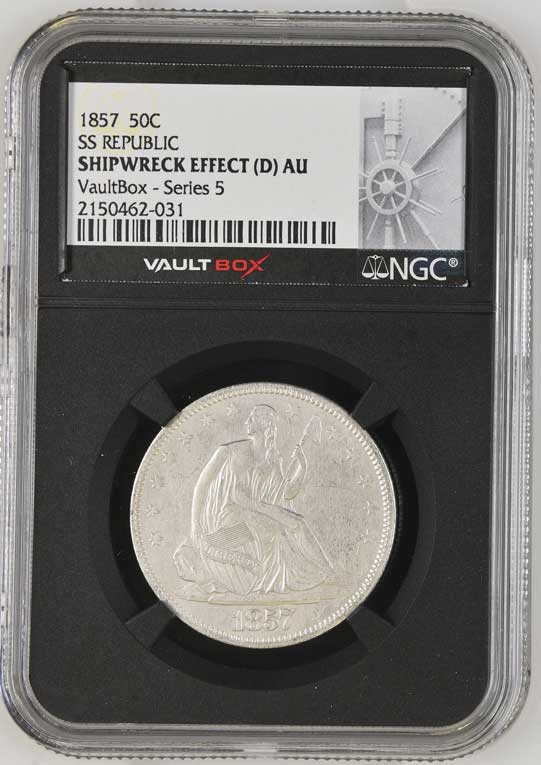 1857 SS Republic Seated Liberty Half Dollar NGC Shipwreck Effect (D) - Series 5