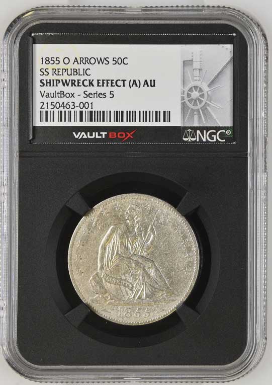1855-O Arrows SS Republic Seated Liberty Half Dollar NGC Shipwreck Effect (A) - Series 5
