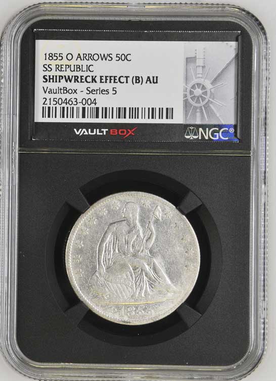 1855-O Arrows SS Republic Seated Liberty Half Dollar NGC Shipwreck Effect (B) - Series 5