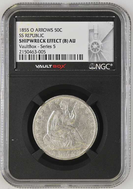1855-O Arrows SS Republic Seated Liberty Half Dollar NGC Shipwreck Effect (B) - Series 5