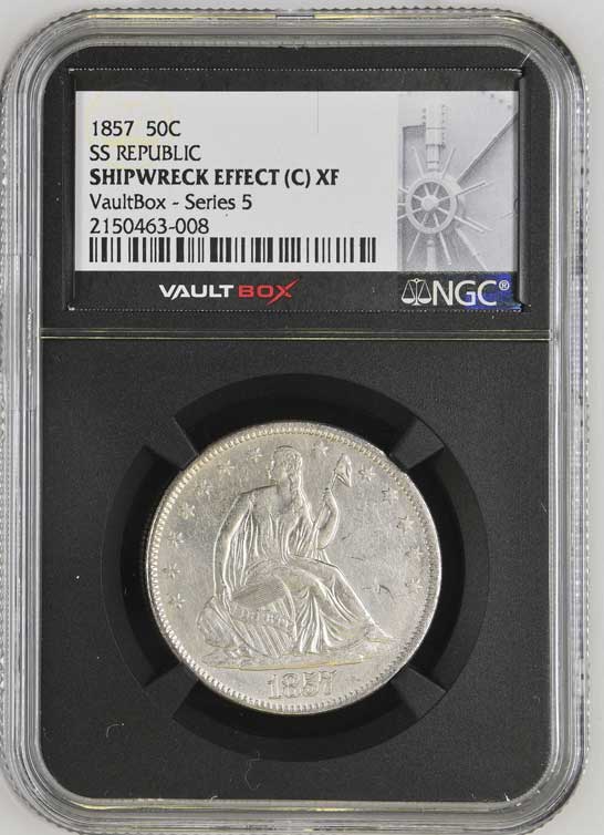 1857 SS Republic Seated Liberty Half Dollar NGC Shipwreck Effect (C) - Series 5