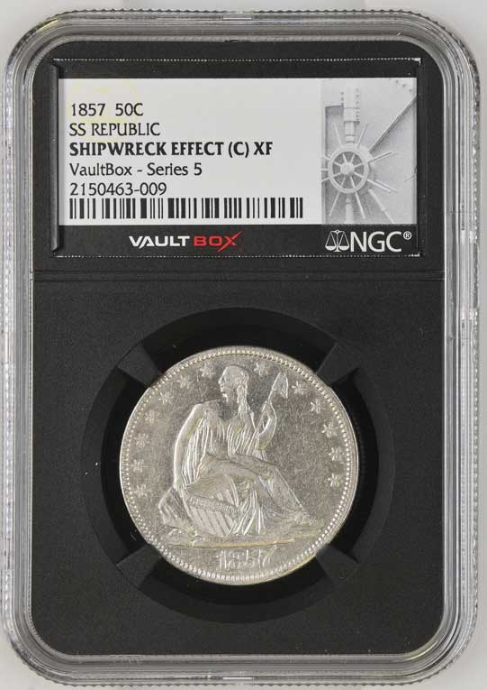 1857 SS Republic Seated Liberty Half Dollar NGC Shipwreck Effect (C) - Series 5