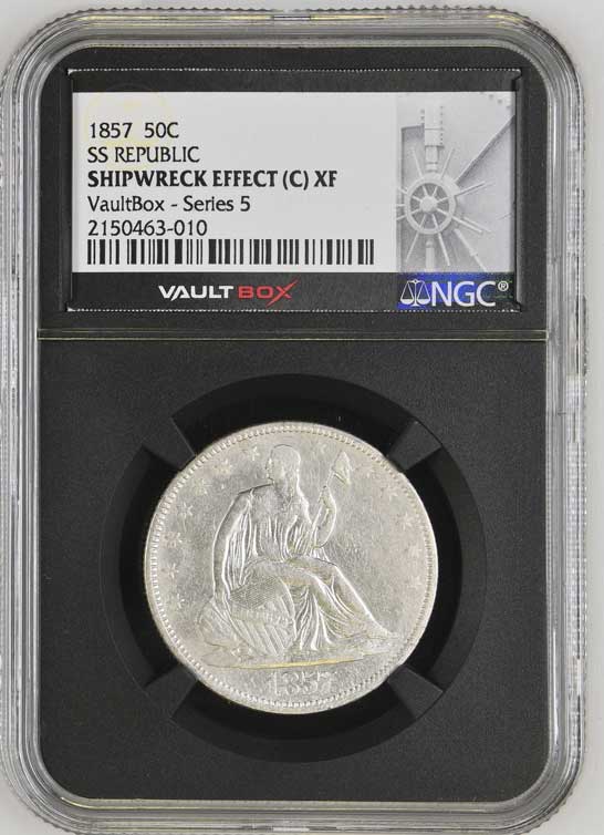 1857 SS Republic Seated Liberty Half Dollar NGC Shipwreck Effect (C) - Series 5