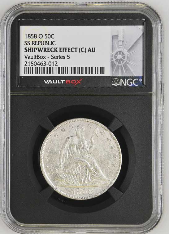 1858-O SS Republic Seated Liberty Half Dollar NGC Shipwreck Effect (C) - Series 5