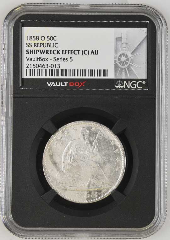 1858-O SS Republic Seated Liberty Half Dollar NGC Shipwreck Effect (C) - Series 5