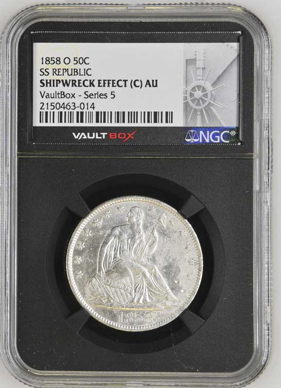 1858-O SS Republic Seated Liberty Half Dollar NGC Shipwreck Effect (C) - Series 5