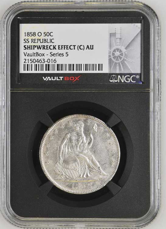 1858-O SS Republic Seated Liberty Half Dollar NGC Shipwreck Effect (C) - Series 5