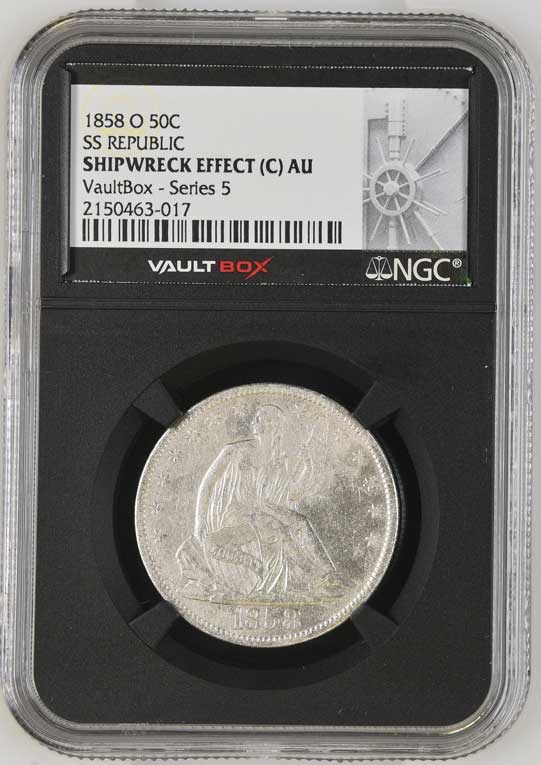 1858-O SS Republic Seated Liberty Half Dollar NGC Shipwreck Effect (C) - Series 5