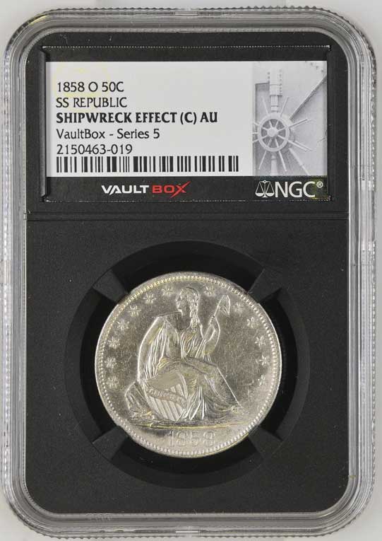 1858-O SS Republic Seated Liberty Half Dollar NGC Shipwreck Effect (C) - Series 5