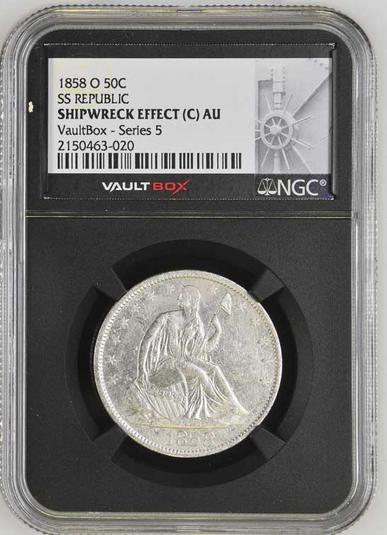 1858-O SS Republic Seated Liberty Half Dollar NGC Shipwreck Effect (C) - Series 5