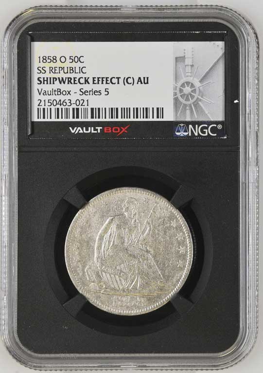 1858-O SS Republic Seated Liberty Half Dollar NGC Shipwreck Effect (C) - Series 5