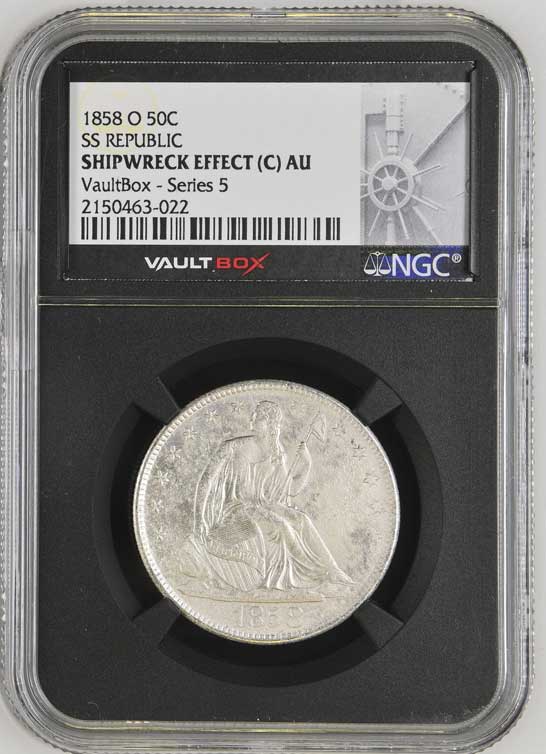 1858-O SS Republic Seated Liberty Half Dollar NGC Shipwreck Effect (C) - Series 5