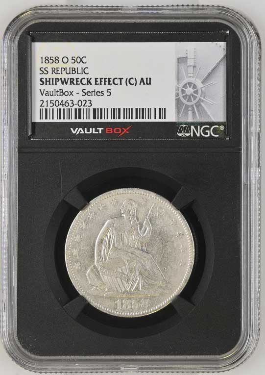 1858-O SS Republic Seated Liberty Half Dollar NGC Shipwreck Effect (C) - Series 5