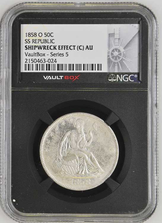 1858-O SS Republic Seated Liberty Half Dollar NGC Shipwreck Effect (C) - Series 5