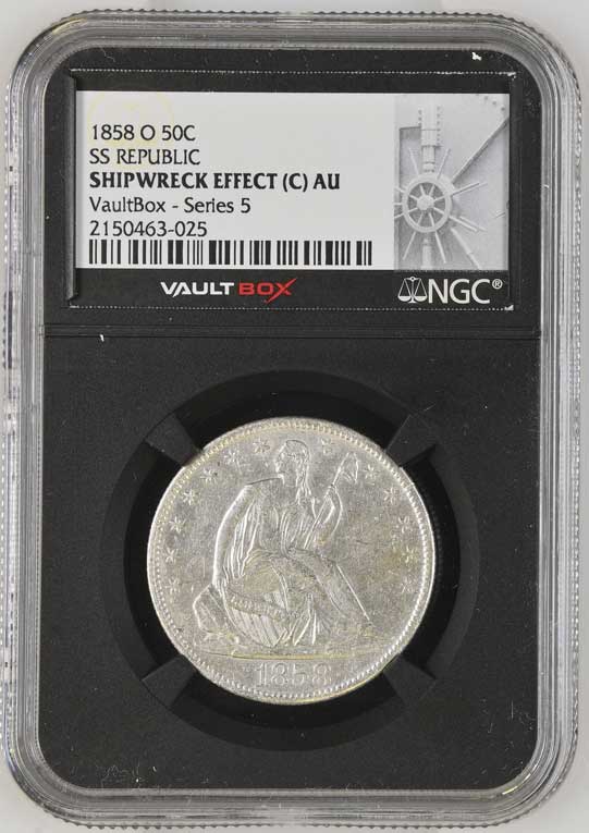 1858-O SS Republic Seated Liberty Half Dollar NGC Shipwreck Effect (C) - Series 5