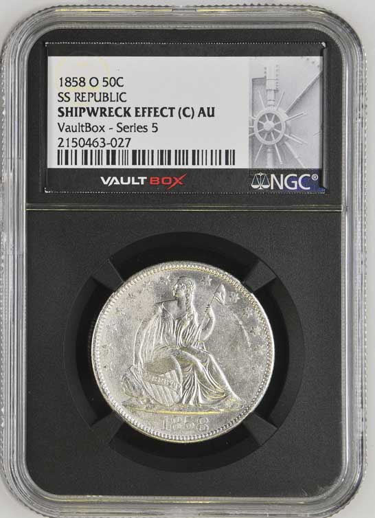 1858-O SS Republic Seated Liberty Half Dollar NGC Shipwreck Effect (C) - Series 5