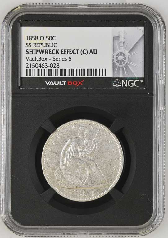 1858-O SS Republic Seated Liberty Half Dollar NGC Shipwreck Effect (C) - Series 5